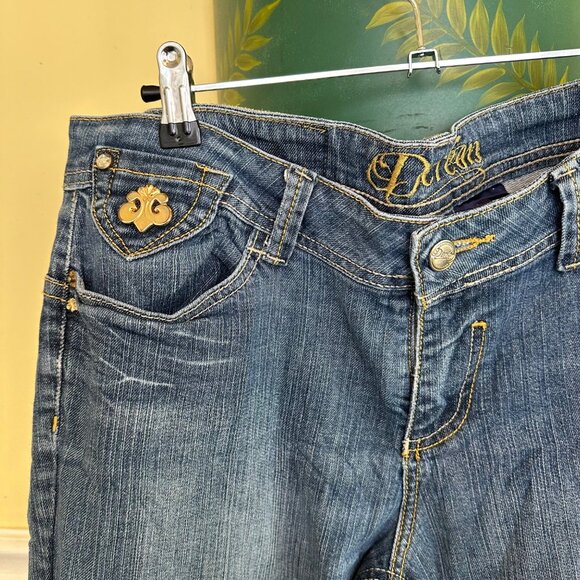 Dereon Womens Bootcut Embroidered Pocket Denim Jeans Size 13/14 Blue Beyonce - Picture 7 of 7